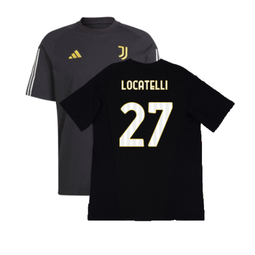 2023-2024 Juventus Cotton Tee (Black) (LOCATELLI 27)