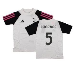 2023-2024 Juventus Cotton Tee (White) - Kids (CANNAVARO 5)