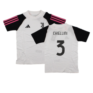 2023-2024 Juventus Cotton Tee (White) - Kids (CHIELLINI 3)