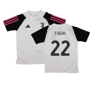 2023-2024 Juventus Cotton Tee (White) - Kids (T Weah 22)