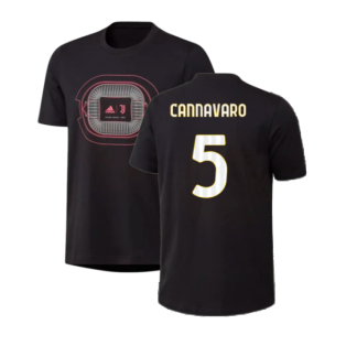 2023-2024 Juventus Graphic T-Shirt (Black) (CANNAVARO 5)