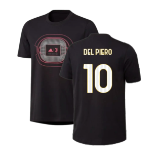 2023-2024 Juventus Graphic T-Shirt (Black) (DEL PIERO 10)