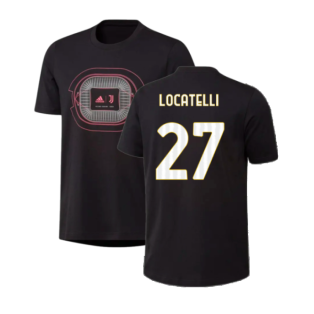 2023-2024 Juventus Graphic T-Shirt (Black) (LOCATELLI 27)