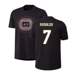 2023-2024 Juventus Graphic T-Shirt (Black) (RONALDO 7)