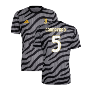 2023-2024 Juventus Pre-Match Shirt (Black) (CANNAVARO 5)