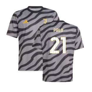 2023-2024 Juventus Pre-Match Shirt (Black) - Kids (PIRLO 21)
