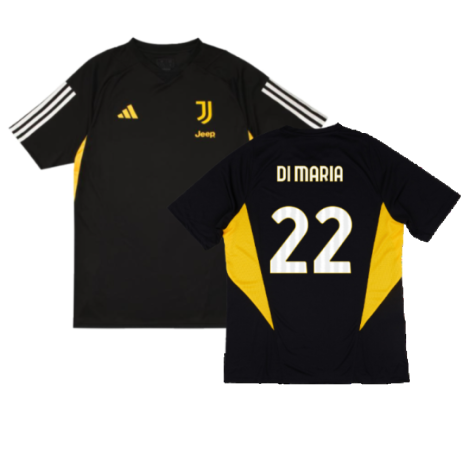 2023-2024 Juventus Training Shirt (Black) (DI MARIA 22)