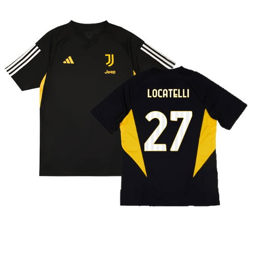 2023-2024 Juventus Training Shirt (Black) (LOCATELLI 27)
