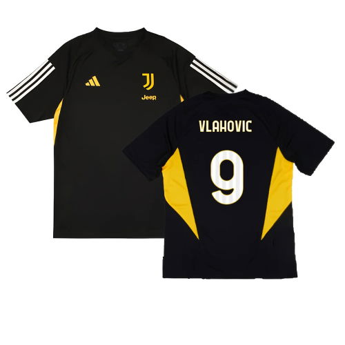 2023-2024 Juventus Training Shirt (Black) (VLAHOVIC 9)