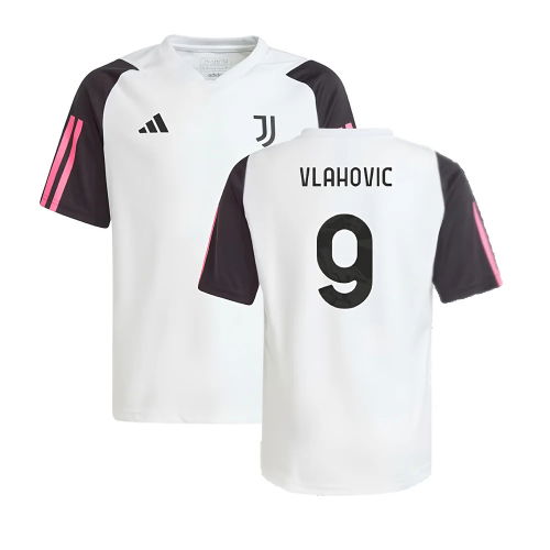 2023-2024 Juventus Training Shirt (White) - Kids (VLAHOVIC 9)