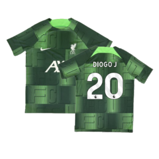 2023-2024 Liverpool Academy Pre-Match Shirt (Green) - Kids (Diogo J 20)