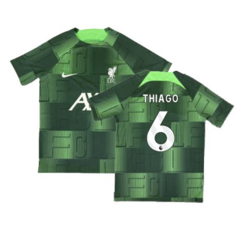 2023-2024 Liverpool Academy Pre-Match Shirt (Green) - Kids (Thiago 6)