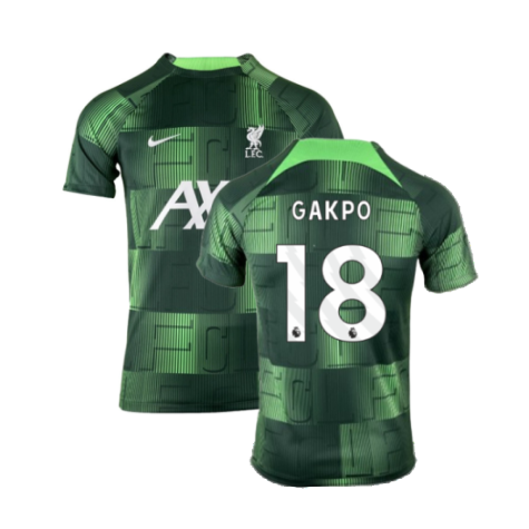 2023-2024 Liverpool Academy Pre-Match Training Shirt (Green) (Gakpo 18)