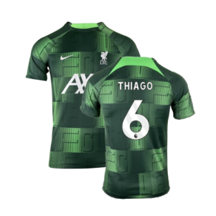 2023-2024 Liverpool Academy Pre-Match Training Shirt (Green) (Thiago 6)