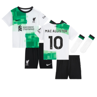 2023-2024 Liverpool Away Little Boys Mini Kit (Mac Allister 10)