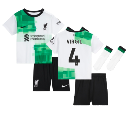 2023-2024 Liverpool Away Little Boys Mini Kit (Virgil 4)