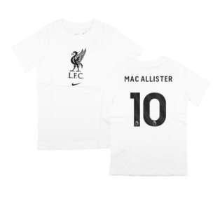 2023-2024 Liverpool Crest Tee (White) - Kids (Mac Allister 10)