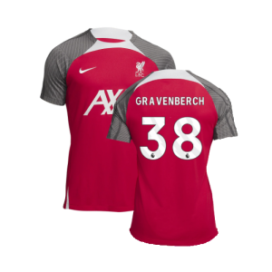 2023-2024 Liverpool Dri-Fit Strike Training Shirt (Red) (Gravenberch 38)