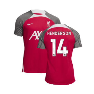 2023-2024 Liverpool Dri-Fit Strike Training Shirt (Red) (Henderson 14)