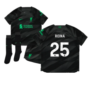 2023-2024 Liverpool Home Goalkeeper Mini Kit (Reina 25)