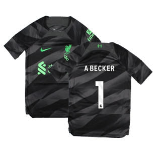 2023-2024 Liverpool Home Goalkeeper Shirt (Black) - Kids (A Becker 1)