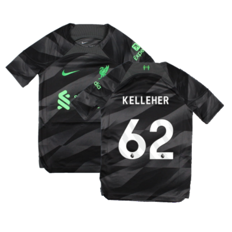 2023-2024 Liverpool Home Goalkeeper Shirt (Black) - Kids (Kelleher 62)