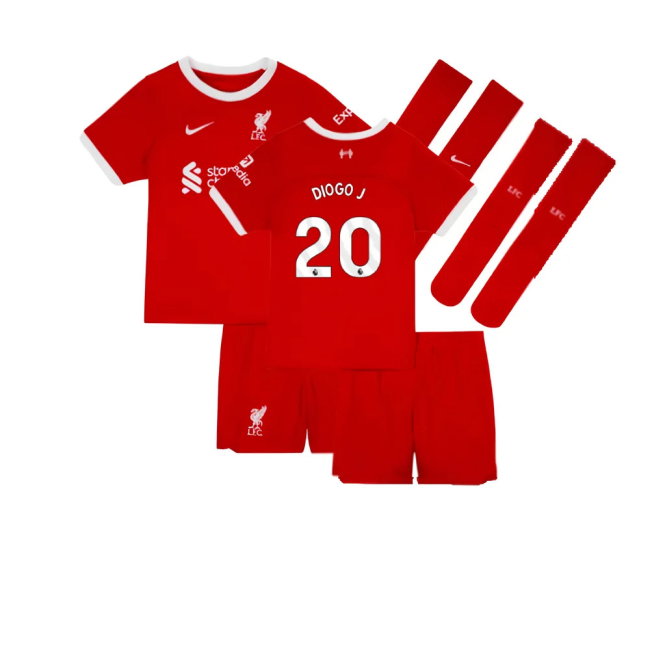 2023-2024 Liverpool Home Little Boys Mini Kit (Diogo J 20)