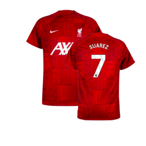 2023-2024 Liverpool Pre-Match Home Shirt (Red) (Suarez 7)