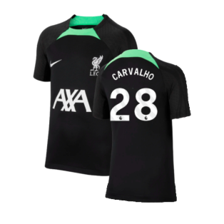 2023-2024 Liverpool Strike Dri-Fit Training Shirt (Black) (Carvalho 28)