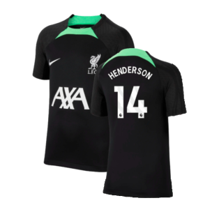 2023-2024 Liverpool Strike Dri-Fit Training Shirt (Black) (Henderson 14)