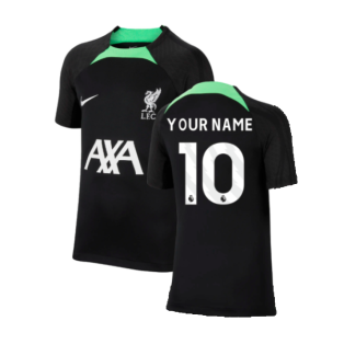 2023-2024 Liverpool Strike Dri-Fit Training Shirt (Black) - Kids (Your Name)