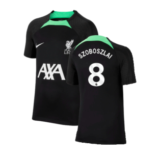 2023-2024 Liverpool Strike Dri-Fit Training Shirt (Black) (Szoboszlai 8)