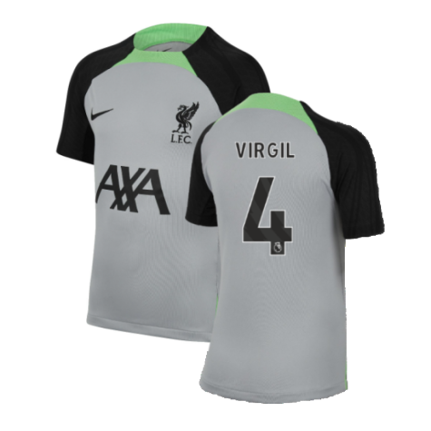2023-2024 Liverpool Strike Dri-Fit Training Shirt (Grey) - Kids (Virgil 4)