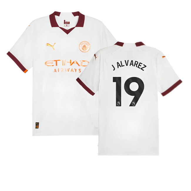 2023-2024 Man City Authentic Away Shirt (J ALVAREZ 19)