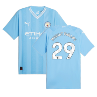 2023-2024 Man City Authentic Home Shirt (WRIGHT PHILLIPS 29)