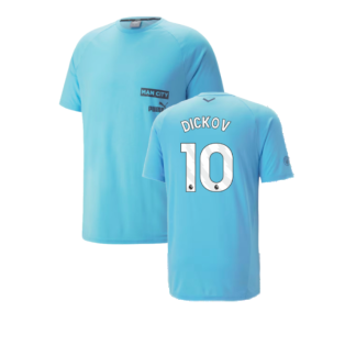 2023-2024 Man City Casuals Tee (Blue Wash) - Kids (DICKOV 10)