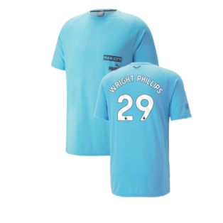 2023-2024 Man City Casuals Tee (Blue Wash) (WRIGHT PHILLIPS 29)