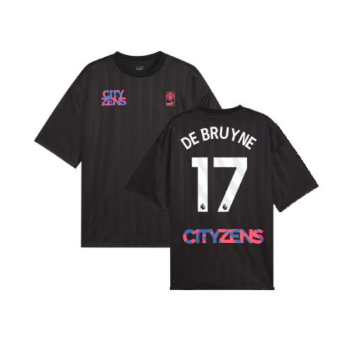2023-2024 Man City FtblNrgy Jersey (Black) (DE BRUYNE 17)
