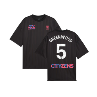 2023-2024 Man City FtblNrgy Jersey (Black) (Greenwood 5)