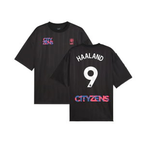 2023-2024 Man City FtblNrgy Jersey (Black) (HAALAND 9)