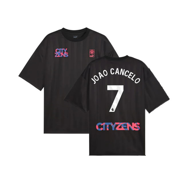 2023-2024 Man City FtblNrgy Jersey (Black) (JOAO CANCELO 7)