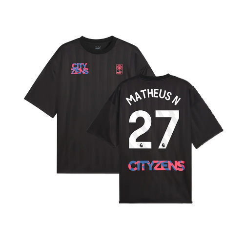 2023-2024 Man City FtblNrgy Jersey (Black) (Matheus N 27)