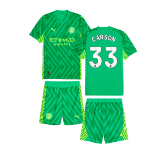 2023-2024 Man City Goalkeeper Mini Kit (Green) (Carson 33)