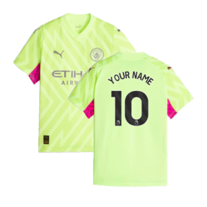 2023-2024 Man City Goalkeeper Shirt (Yellow) - Kids (Your Name)