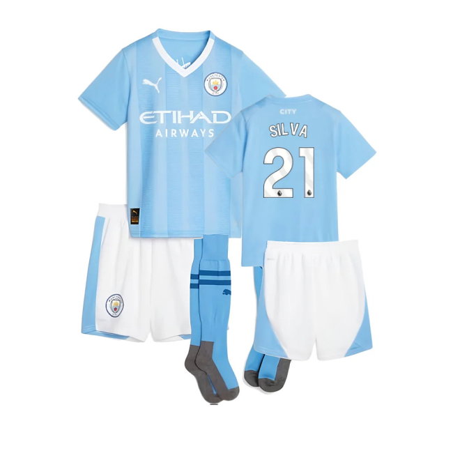 2023-2024 Man City Home Mini Kit (SILVA 21)