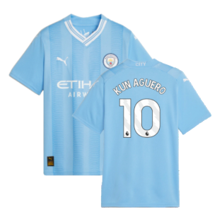 Manchester City No10 Kun Aguero Away Long Sleeves Soccer Club Jersey