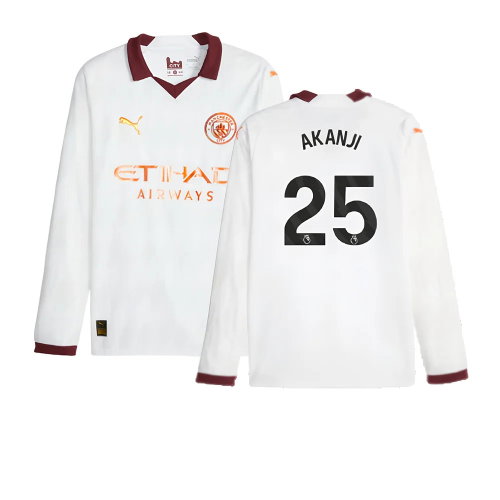 2023-2024 Man City Long Sleeve Away Shirt (AKANJI 25)
