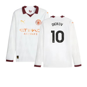 2023-2024 Man City Long Sleeve Away Shirt (DICKOV 10)
