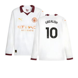 2023-2024 Man City Long Sleeve Away Shirt (GREALISH 10)