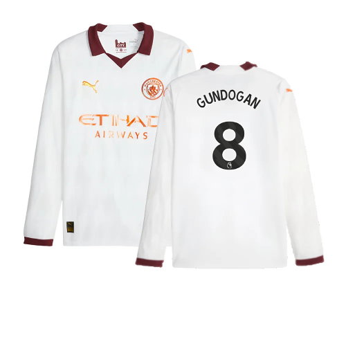 2023-2024 Man City Long Sleeve Away Shirt (GUNDOGAN 8)
